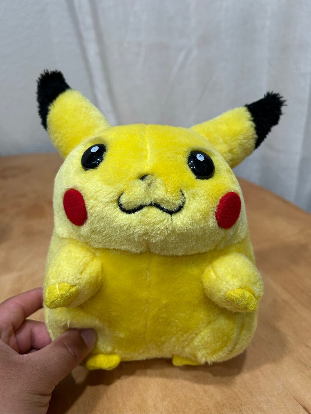Vintage TOMY Pikachu Plush Stuffed Animal Round Chonk Pokémon Nintendo 90s